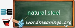 WordMeaning blackboard for natural steel